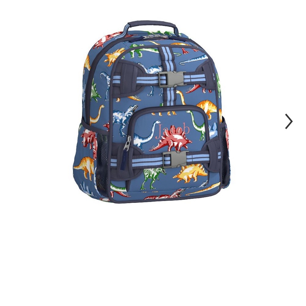 Pottery barn kids backpack & Lunch Box “Lucas” embroidered in blue
